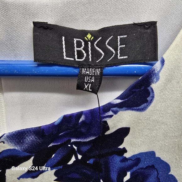 Lbisse Blue And White A Line Dress Size XL NWT - Picture 4 of 5